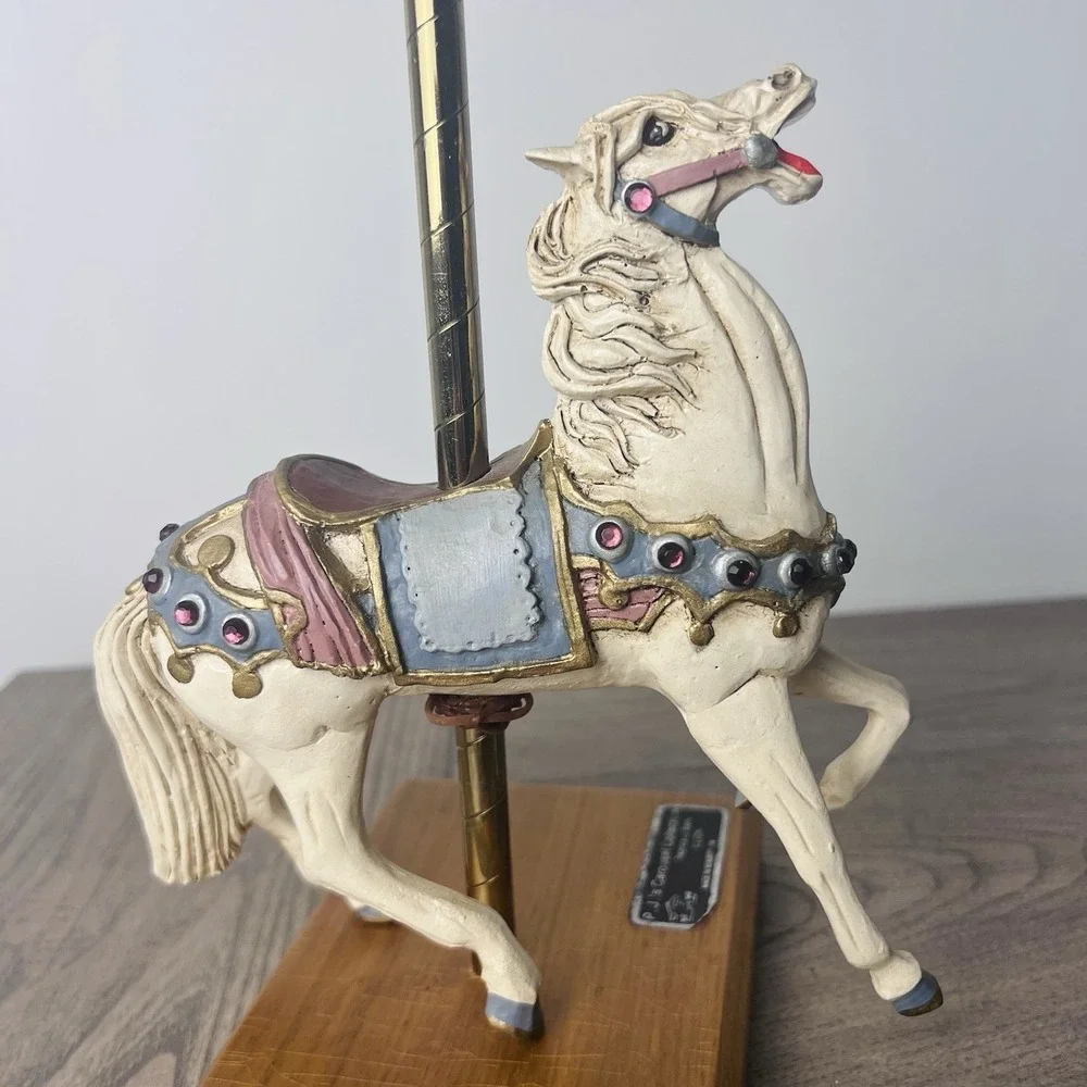 VINTAGE RARE PJ's Carousel Horse Wood Carved Figurine 